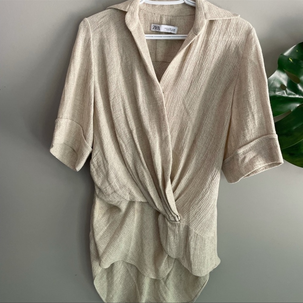 Zara cottagcore tunic blouse